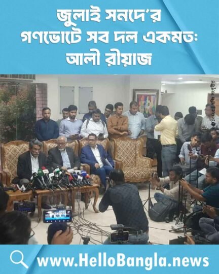 জুলাই সনদে’র গণভোটে সব দল একমত: আলী রীয়াজ